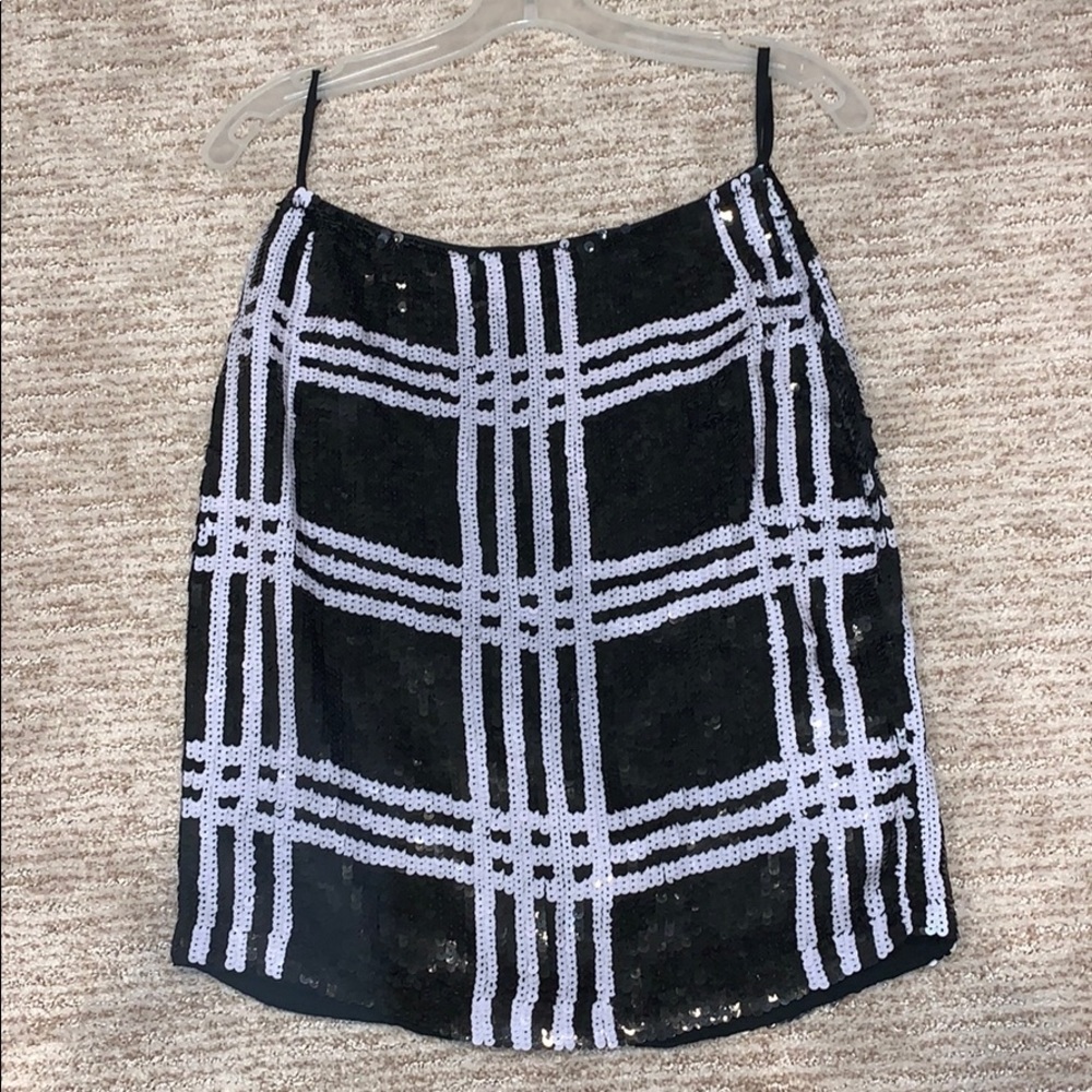 Sequined plaid skirt